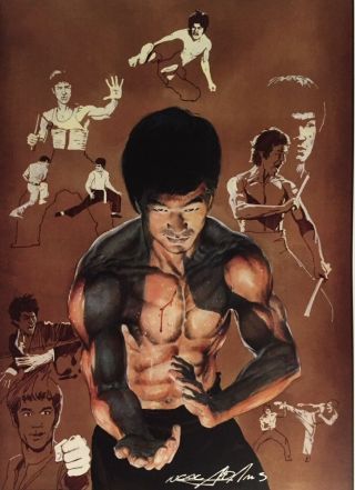 Neal Adams Rare Bruce Lee 1 Cover Print 1970s Signed Color Last One