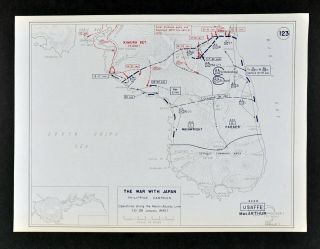 West Point Wwii Map War Japan Battle Of Philippines Bataan Morong Abucay Line