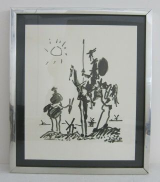 Pablo Picasso Don Quixote (1955) - Vintage 1970s Lithograph Print Framed 19x22