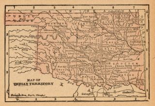 Rare Antique Indian Territory Map 1902 Rare Miniature Vintage Oklahoma Map 6610