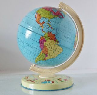 CHAD VALLEY GLOBE OF THE WORLD 1960s WITH ITS BOX. 2
