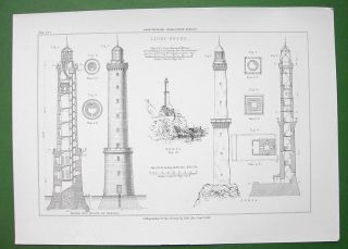 Architecture Print : Lighthouses At Lighthouses At Brehat And Genoa Italy