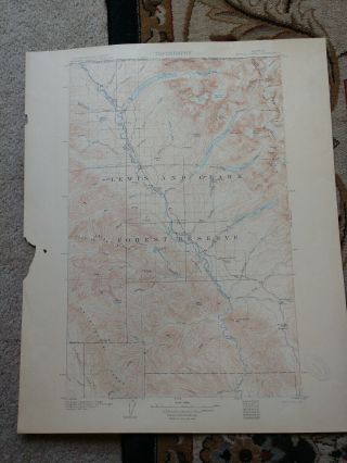 22x29 1906 Usgs Topo Map Kintla Lakes,  Montana Lewis And Clark Forest Reserve