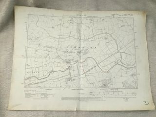 1910 Antique Map Of Sussex Kent Newenden Ashford Rother Levels Old