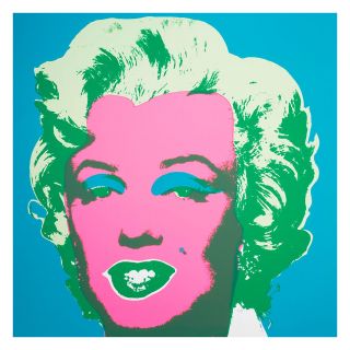 Marilyn Monroe Blue Pink By Andy Warhol 54cm X 54cm Art Print