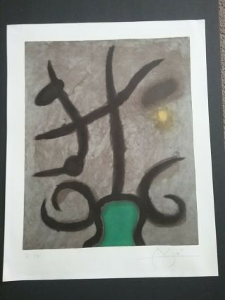 Joan Miro Signed Lithograph From 10.  Femmes Assise Ii/v 28 Nov 1960
