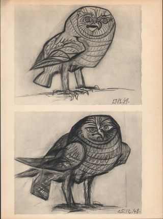 Pablo Picasso - Vase - Owl Rare Heliogravure Verve 1951
