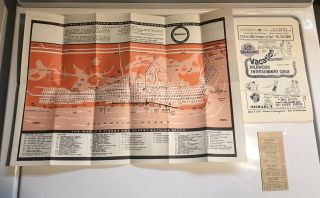 Vintage Map,  Entertainment Guide,  And Ticket Book To The Wildwoods By The Sea Nj