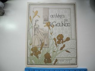 Art Nouveau Frontispiece And Score For A Gounod Work For Violin/organ.