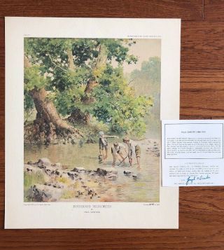 Paul Sawyier Boyhood Memories 1975 Edition Print Authentic Certificate 17.  5x14.  5