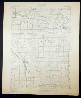 1911 Mason Michigan Lansing Antique 15 - Minute Usgs Topo Topographic Map