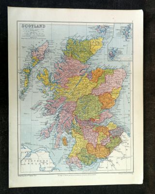 Map Of Scotland George Philip & Son Vintage 1943