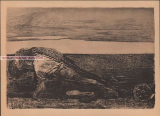 Kathe Kollwitz - Plowers Rare German Art Print From 1958 Käthe Bauernkrieg