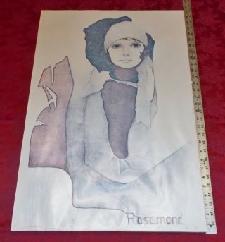 Vintage 1976 Christine ROSAMOND Lithograph Print 20 x 30 SIMONE Unframed ^ 3