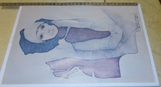 Vintage 1976 Christine ROSAMOND Lithograph Print 20 x 30 SIMONE Unframed ^ 5