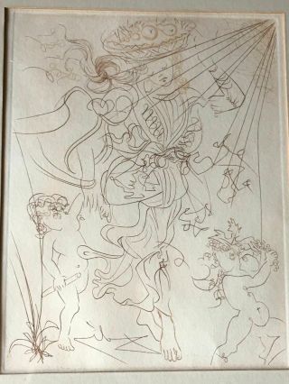 Ivintage Salvador Dali Etching Signed " Autumn " Limited Edition