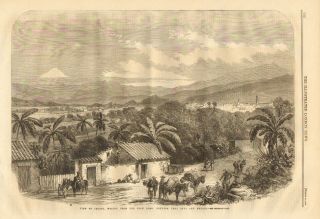 Jalapa,  Mexico,  High Road Between Vera Cruz & Mexico City,  1862 Antique Print