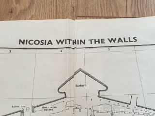 rare british army map of Cyprus - Nicosia within the walls 1956 5