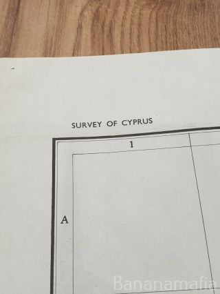 rare british army map of Cyprus - Nicosia within the walls 1956 7