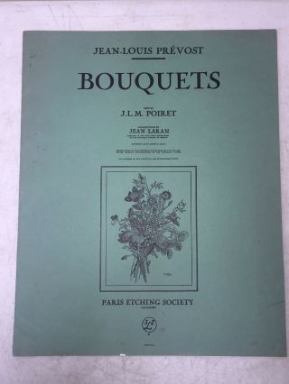 Set Of 6 Jean Louis Prevost: Bouquets Portfolio Of 6 Floral Prints 16”x20” 1945