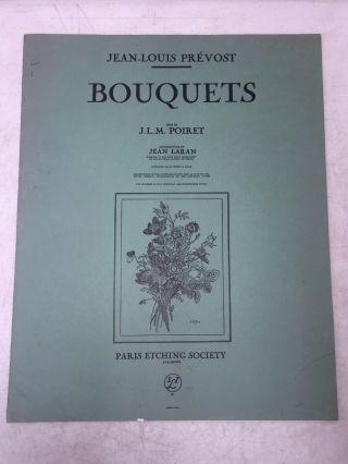 Set of 6 Jean Louis Prevost: Bouquets Portfolio of 6 Floral Prints 16”x20” 1945 2