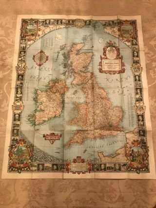 1937 National Geographic Map British Isles Irish State Riddiford
