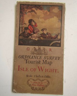 Old Ordnance Survey Tourist Map Of Isle Of Wight 1921