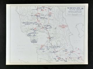 West Point Wwii Map War Japan Battle Of Philippines Macarthur Bataan Manila