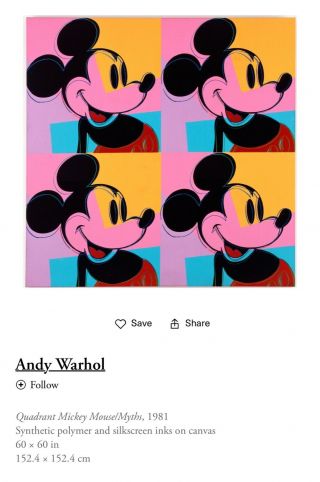 Andy Warhol - Mickey Mouse - Pop Art Print Poster 24x30 - Out Of Print