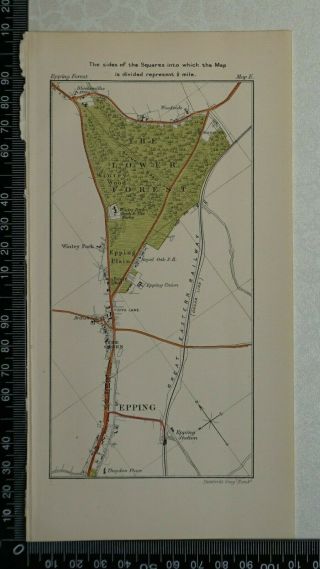 1923 Vintage Map Of Epping Forest - Epping,  Epping Plain & The Lower Forest