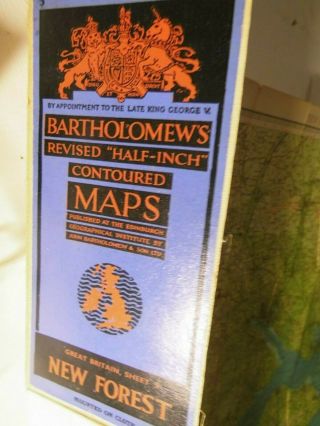 FOREST - ISLE OF WIGHT: BARTHOLOMEW ' S WAR DECADE TOPOGRAPHIC COLOUR MAP 1947 2