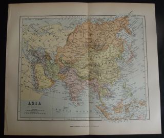 Antique Map: Asia X 2 Double - Sided By J Bartholomew,  1901,  Colour