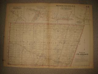 Antique 1924 Clarkson Garland Brockport Monroe County York Handcolored Map