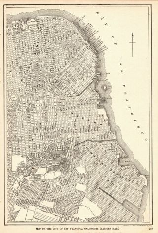 1925 Antique SAN FRANCISCO Map Vintage Map of San Francisco California 6697 3