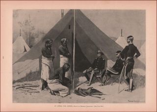 Cheyenne Indians State Bad Treatment To Army,  Frederic Remington Antique 1892