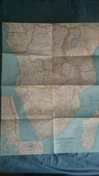 National Geographic Southern Africa Map 1962