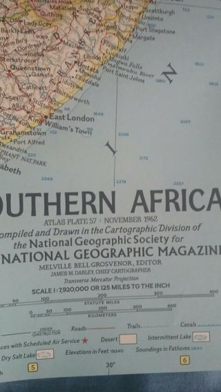 national geographic southern africa map 1962 2
