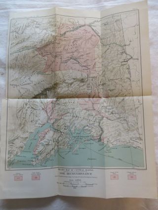 Vintage Relief Map Of Central Alaska 1914 Prince William Sound 9106