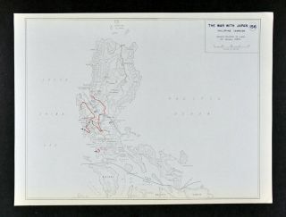 West Point Wwii Map War With Japan Philippine Campaign Luzon Manila Jan.  1945