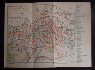 Antique Map: Berlin & Environs By F S Weller,  C 1900,  Colour