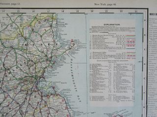 MA RI 1910 MASSACHUSETTS,  RHODE ISLAND Electric INTERURBAN,  STEAM RAILROAD Map 6