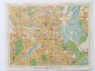 London Finsbury Pk Stamford Hill Tottenham Old Map 8inx11in Date C1950