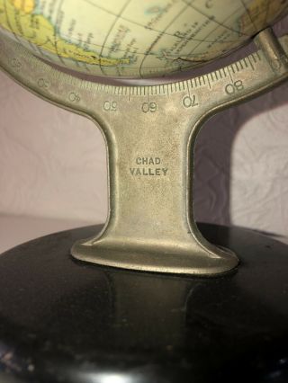 VINTAGE 1950s EARLY VERSION CHAD VALLEY TIN & ALUMINUM TOY Clock Setting GLOBE 3