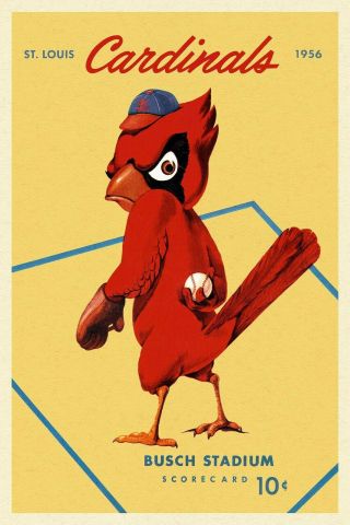 Vintage Old Cardinals Baseball Poster St.  Louis Remastered