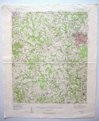 1949 Rock Hill South Carolina Vintage Usgs Topo Map York Lando Topographical