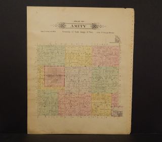 Iowa Page County Map Amity Or Buchanan Township 1902 Dbl Sided J15 36