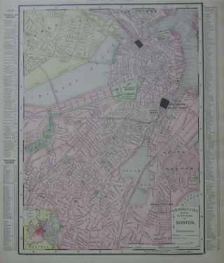 1901 Boston,  Ma.  Dated Color Atlas Map Rhode Island Map On Back