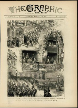 Lord Mayor Of London Paris Opera House Luxurious 1875 Antique Engraved Print