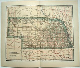 1903 Map Of Nebraska By Dodd Mead & Company.  Antique