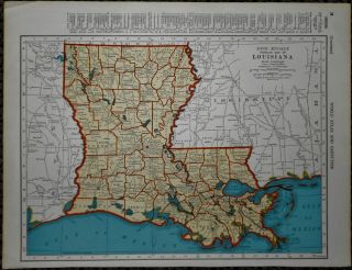 Vintage 1942 World War WWII Atlas Map of Louisiana & Kentucky & Tennessee L@@K 2